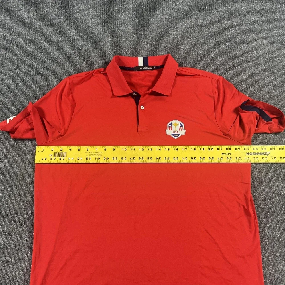 Ryder Cup USA Golf Polo Shirt Mens XL Red RLX‎ Ralph Lauren 2016 United States